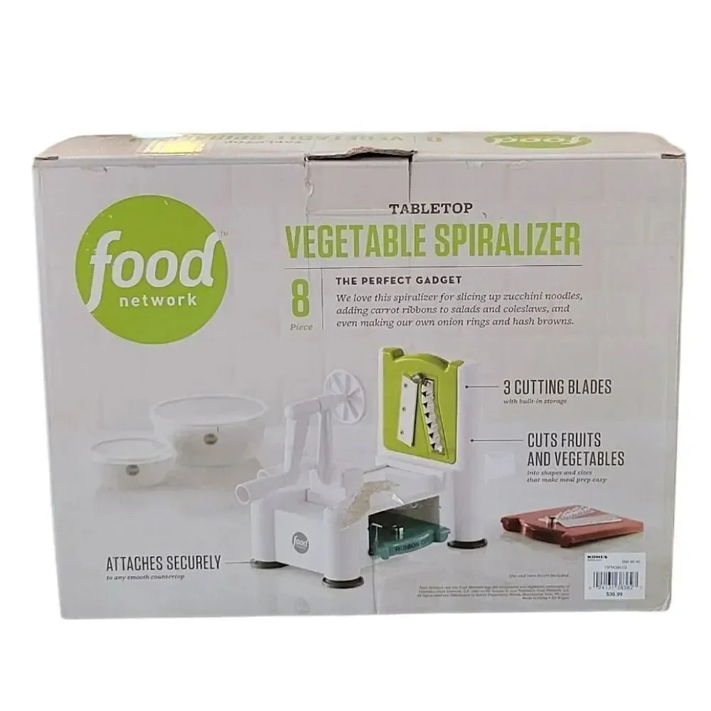 Food Network Tabletop Vegetable Spiralizer 8 Piece Set